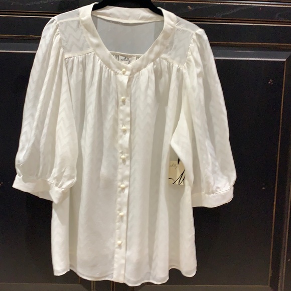 Milly Tops - Milly Ecru White Blouse Size 12